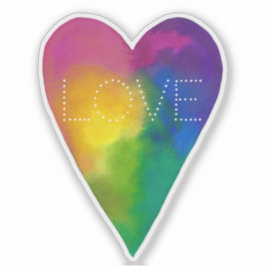 Pegatina Acuarela vibrante Corazón "Amor"