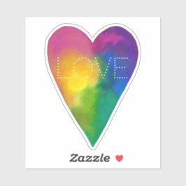 Pegatina Acuarela vibrante Corazón "Amor"