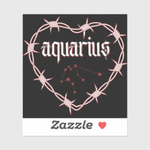 Pegatina Acuarius Constellation Gothic Barbed Wire Design