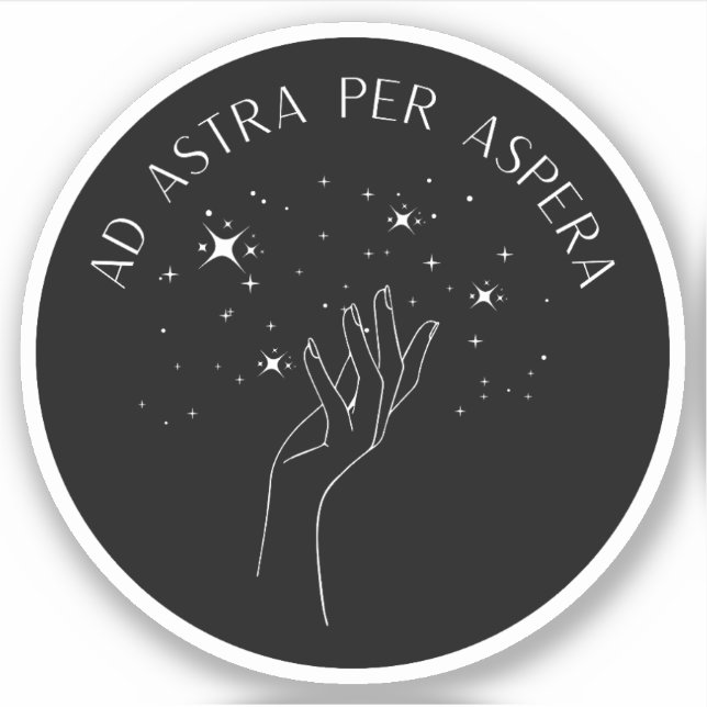 Pegatina Ad Astra Per Aspera | Cita estoica latina (Anverso)
