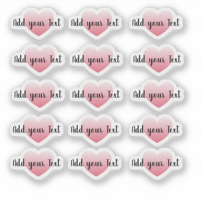 Pegatina Add your text Heart message sticker (Anverso)