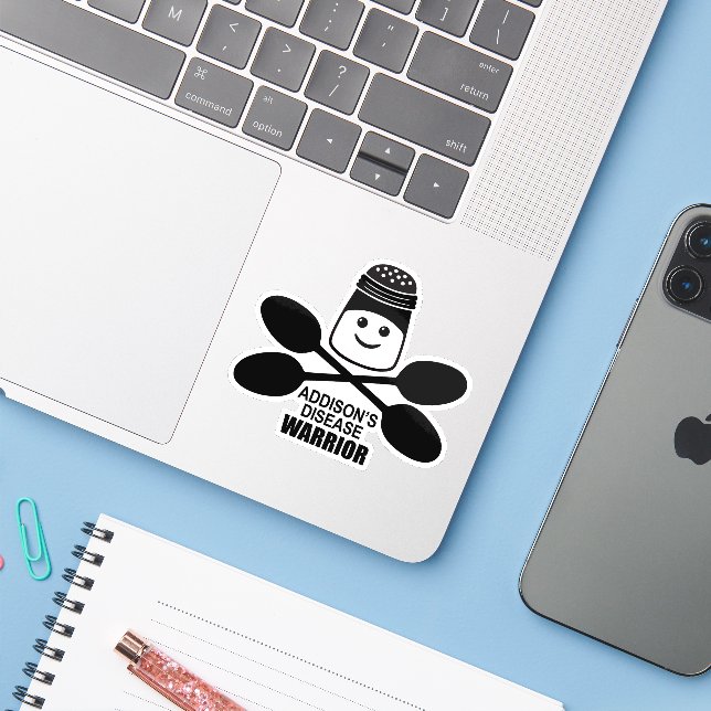 Pegatina Addison's Disease Warrior Sticker (Ordenado portátil con iPhone)