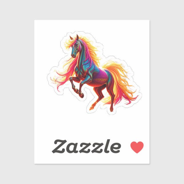 Pegatina Adesivo Rainbow Horse (Hoja)