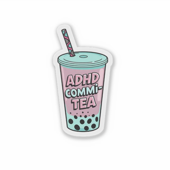 Pegatina ADHD Commi-tea sticker (Anverso)