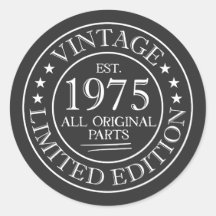 Pegatina Adhesivo Vintage 1975