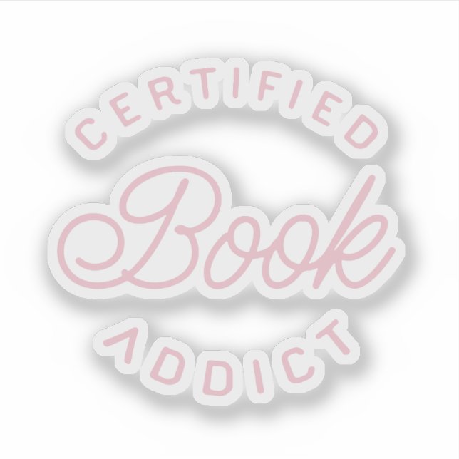 Pegatina Adicto a libros certificado (Anverso)