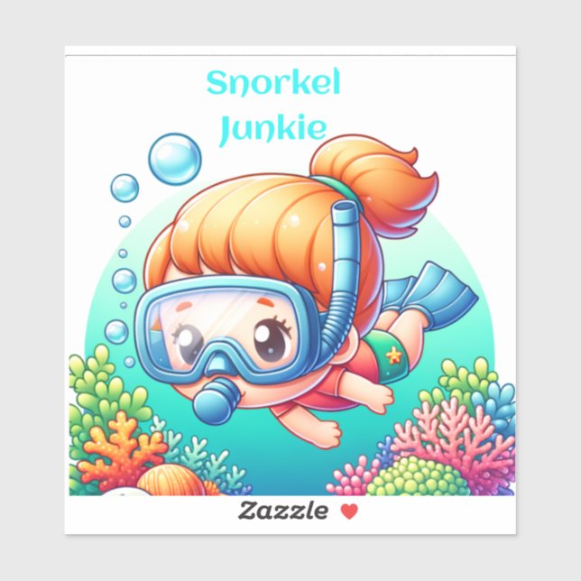 Pegatina adicto a snorkel (Hoja)