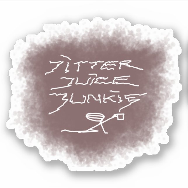 Pegatina Adicto al Jitter Juice - arte de café transparente (Anverso)