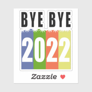 Pegatina Adiós 2022, feliz Año Nuevo 2023, divertido