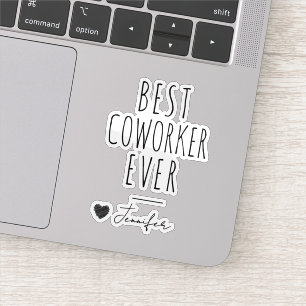 Pegatina Adiós al mejor nombre personalizado de Coworker