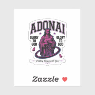Pegatina Adonai Gloria a Dios Diseño Vectorial Cristiano Vi