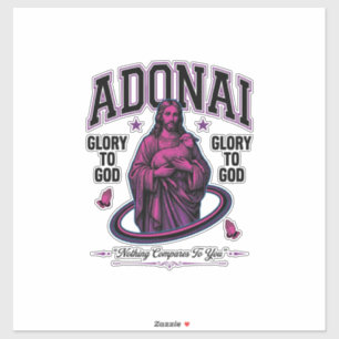 Pegatina Adonai Gloria a Dios Diseño Vectorial Cristiano Vi