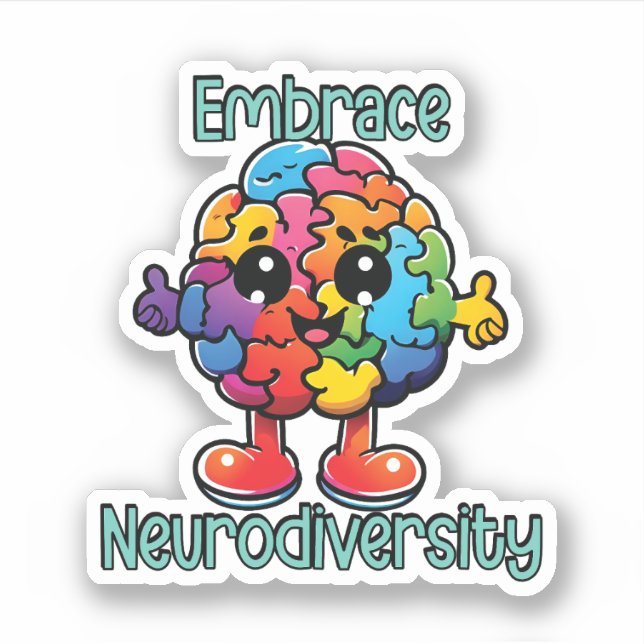Pegatina Adoptar la neurodiversidad | Conciencia neurodiver (Anverso)