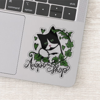 Pegatina Adoptar no comprar arte de gatos de Tuxedo