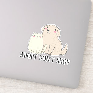 Pegatina Adoptar no comprar perro de gato
