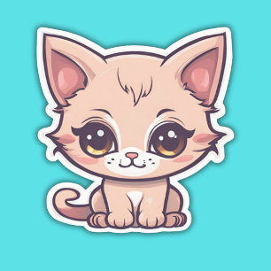 Pegatina Adorable Big Eyed Kitten impermeable