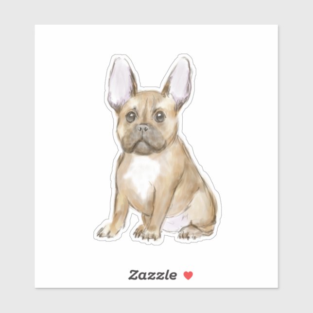 Pegatina Adorable cachorro de bulldog francés (Hoja)