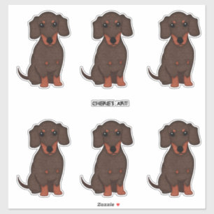 Pegatina Adorable Dachshund Dogs Felt Style