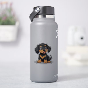 Pegatina Adorable Dachshund Kawaii, Apasionado, Pequeño