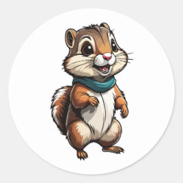 Pegatina adorable de Chipmunk Personalizado con bu