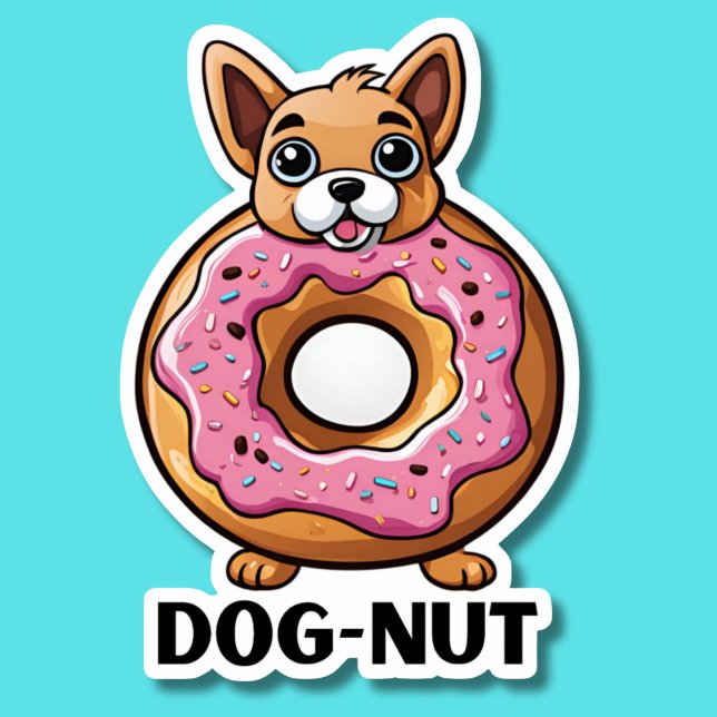 Pegatina Adorable Dog-Nut impermeable (Subido por el creador)