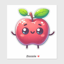 Pegatina adorable fruta de manzana kawaii