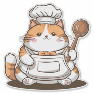Pegatina Adorable Gato Chef