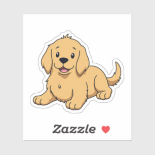 Pegatina Adorable Golden Retriever, acogedor Anime Charm, p