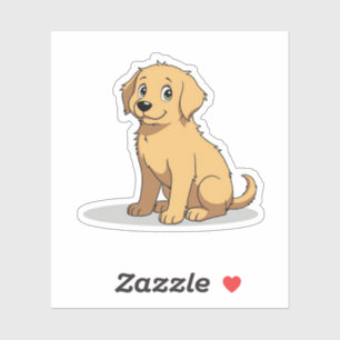 Pegatina Adorable Golden Retriever, Anime Cosy, Pequeño