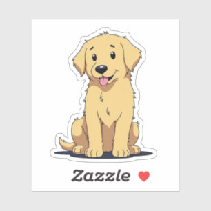 Pegatina Adorable Golden Retriever, Encantador Anime, Peque