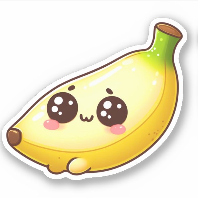 Pegatina adorable kawaii banana (Anverso)