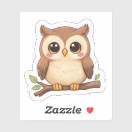 Pegatina Adorable Kawaii Chibi Owl 