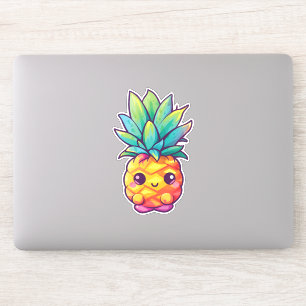 Pegatina Adorable Kawaii Pineapple   Fruta feliz