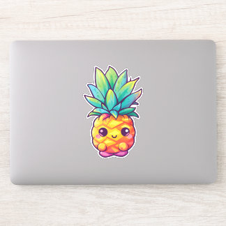Pegatina Adorable Kawaii Pineapple | Fruta feliz