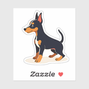 Pegatina Adorable Manchester Terrier, Cubist Charm, Pequeño