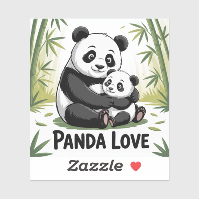 Pegatina Adorable Panda Love Back to School (Hoja)