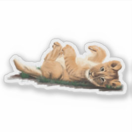 Pegatina Adorable Pastel Baby Lion Ilustracion Personalizad