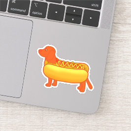 Pegatina Adorable perro caliente de Dachshund