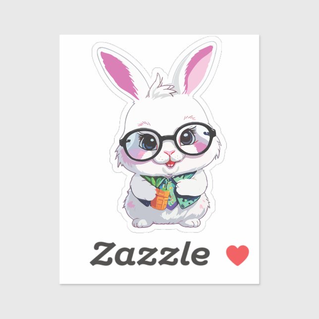 Pegatina Adorable Rabbit with Sunglasses Vinyl (Hoja)