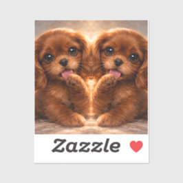 Pegatina Adorable Ruby Cavalier Spaniel
