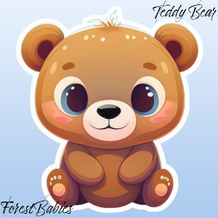Pegatina Adorable Teddy Bear Cub Animal Personalizado Gráfi