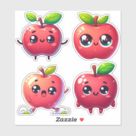 Pegatina adorables manzanas kawaii