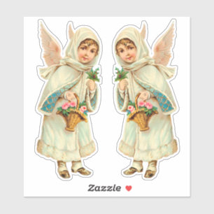 Pegatina Adorables Navidades victorianos cortan ángel de in