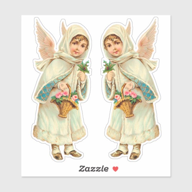Pegatina Adorables Navidades victorianos cortan ángel de in (Hoja)