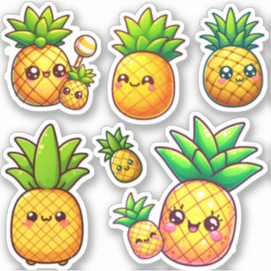 Pegatina adorables piñas kawaii