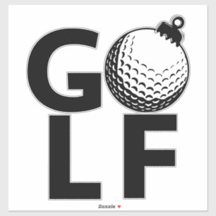 Pegatina Adorno de Golf de Navidad