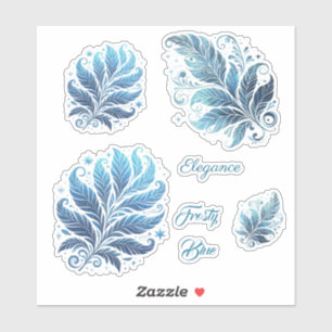 Pegatina Adorno de Navidad con Filigrana Azul Ombre