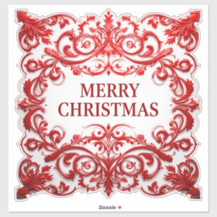 Pegatina Adorno Navideño Rojo Elegante