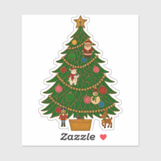 Pegatina Adornos de personaje de árbol de Navidad de arte c
