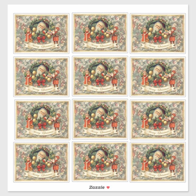 Pegatina Adornos Navideños Victorianos Antiguos (Hoja)
